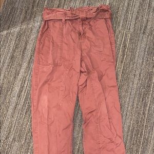 Paperbag waist orange pants